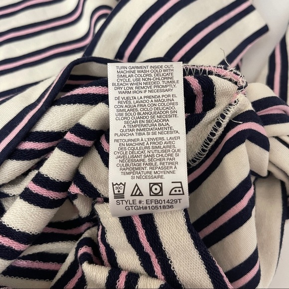 Kenzie Striped Tie Waist Long Sleeve Top‎ Pink White Black Jersey Sweatshirt - Picture 8 of 8